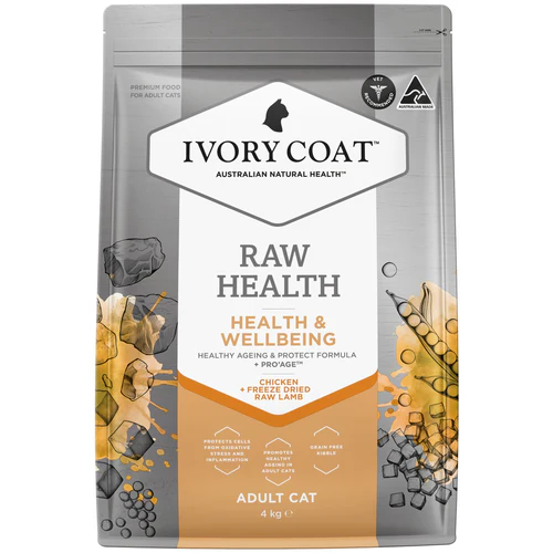 Ivory Coat Raw Health 4kg Chicken +Freeze Dried Raw Lamb ((Health & Wellbeing)) Adult Cat 健康管理養生 (無穀物雞肉乾糧+生羊肺凍乾) 成貓配方 4公斤 (ICS-261314) (EXP: 9月/2027) Ivory Coat Raw Health 4kg Chicken +Freeze Dried Raw Lamb ((Health & Wellbeing)) Adult Cat 健康管理養生 (無穀物雞肉乾糧+生羊肺凍乾) 成貓配方 4公斤 (ICS-261314) (EXP: 9月/2027)